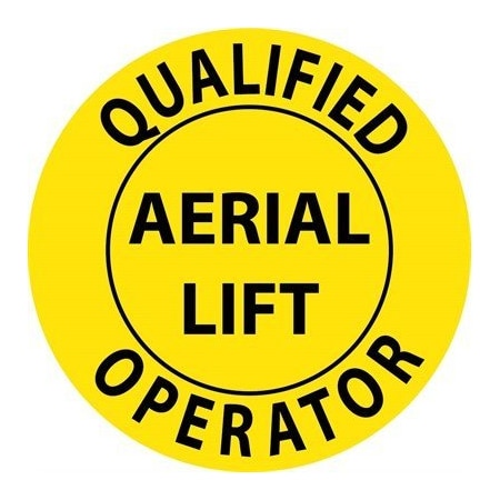 Qualified Aerial Lift Operator Hard Hat Emblem, Pk25